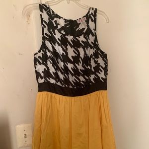 Yellow and black/ print dress
